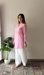 Chikankari stitches in close up