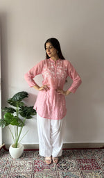 Chikankari stitches in close up