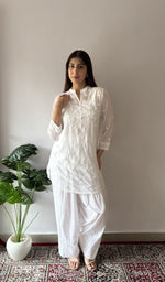 Fine chikankari across the yoke