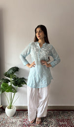 Fine chikankari across the yoke