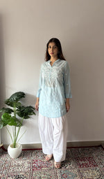Chikankari stitches in close up