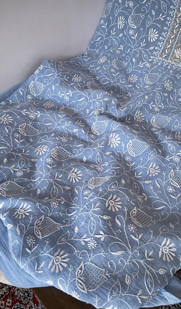 Gala worked in fine chikankari