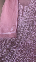 Chikankari worked by hand on organza silk
