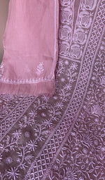 Close view of the mauve pink kurta fabric