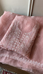 Folded dusty pink organza silk kurta, second view