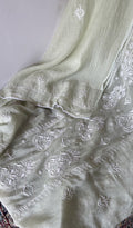 Nushrat — Green Pure Mul Chanderi Chikankari 2 Pc Unstitched Suit Set