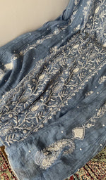 Gala and front placket, fine front and back jaaldar chikankari anarkali
