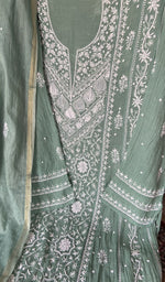 Beads and cutdana along the placket