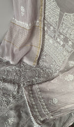 Gala and neckline, fine front and back jaaldar chikankari anarkali