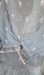 Folded stack, blue pure mul chanderi