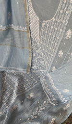 Gala and neckline, fine front and back jaaldar chikankari anarkali