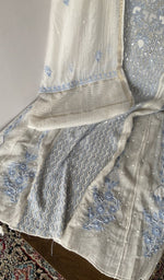 Gala and front placket, fine front and back jaaldar chikankari anarkali