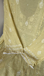 Folded stack, yellow pure mul chanderi