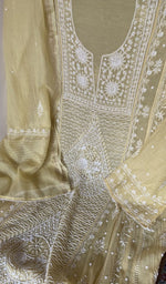 Gala and neckline, fine front and back jaaldar chikankari anarkali