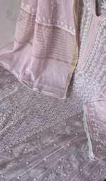 Peach pure mul chanderi dupatta with scattered motifs