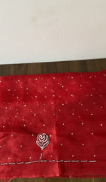 Folded stack, red pure organza silk