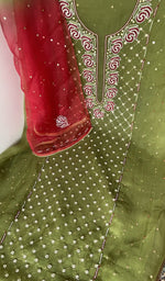 Resham beads mukaish and badla work along the panel