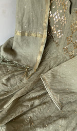 Gala and neckline, badla work and mukaish work on gathers style