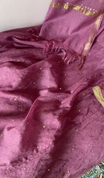 Wine pure mul chanderi dupatta with scattered motifs
