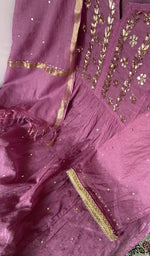 Sleeve work on wine pure mul chanderi