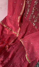 Gala and neckline, badla work and mukaish work on gathers style