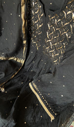 Gala and neckline, badla work and mukaish work on gathers style