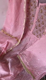Gala and neckline, badla work and mukaish work on gathers style