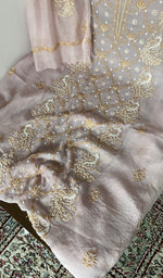 Front panel worked in gold thread with beads, sequins and cutdana