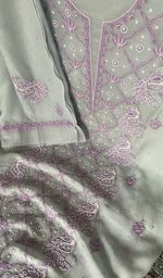 Blue pure mul chanderi dupatta with scattered motifs