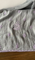Hem and border of the grey dupatta