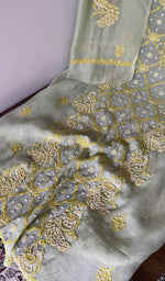 Front panel worked in gold thread with beads, sequins and cutdana