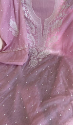 Stitch detail on the lilac mul chanderi kurta