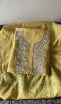 Nyla — Yellow Pure Mul Chanderi Chikankari 2 Pc Unstitched Suit Set