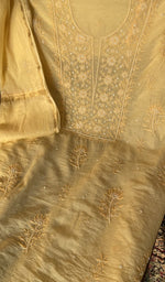 Chikankari worked by hand on mul chanderi