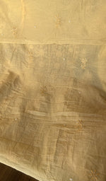 Close view of the lemon yellow kurta fabric