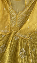 Chikankari worked by hand on mul chanderi