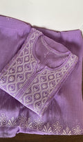 Zimal — Lilac Pure Mul Chanderi Chikankari 3 Pc Semi-Stitched Suit Set