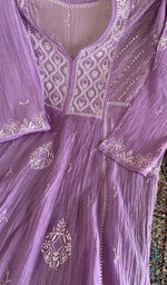Chikankari worked by hand on mul chanderi