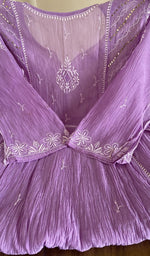 Close view of the lilac kurta fabric