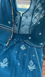 Chikankari worked by hand on mul chanderi