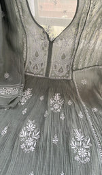 Chikankari worked by hand on mul chanderi