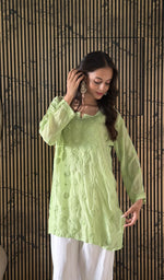 Lime Green short kurti, another angle