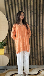 Orange short kurti, another angle