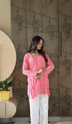 Pink short kurti, another angle