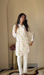Embroidery detail on the short kurti