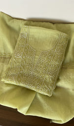 Gala and neckline of the lime green kurta