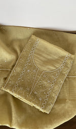 Gala and neckline of the yellow kurta