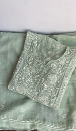 Second folded view of the sage green kurta piece