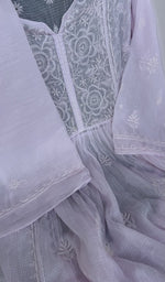 Very fine do taar and teen taar chikankari on the lilac kurta