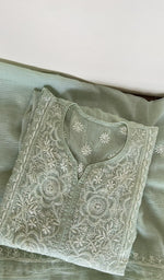 Second folded view of the mint green kurta piece